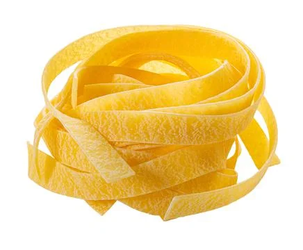 Raw pasta nest with clipping patch Stock Photos