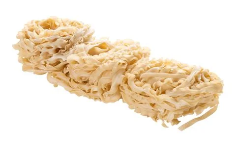 Raw pasta nest with clipping patch Stock Photos
