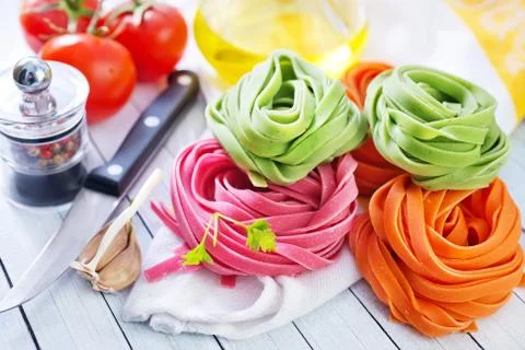 Raw pasta Stock Photos