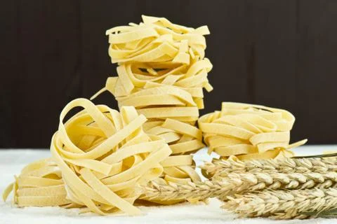 Raw pasta Stock Photos