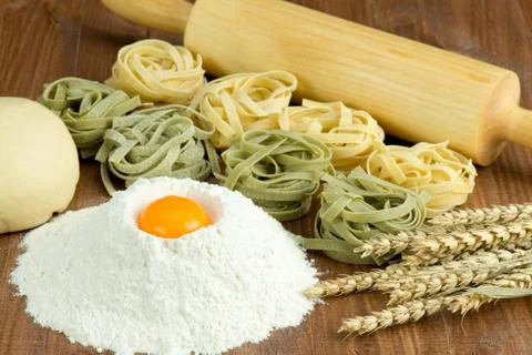 Raw pasta Stock Photos