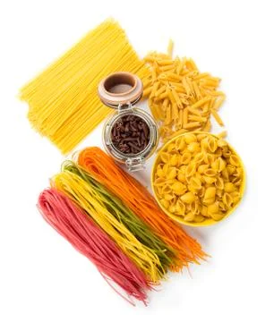 Raw pasta Stock Photos