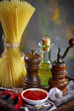 Raw pasta Stock Photos