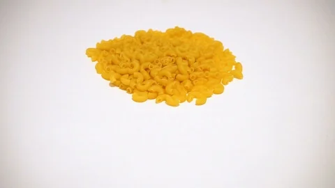 Raw pasta on white background. 5 Stock Footage