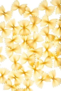 Raw pasta on white background Stock Photos