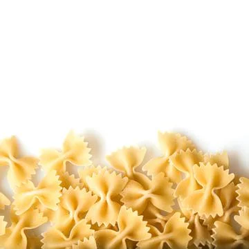 Raw pasta on white background Stock Photos