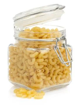 Raw pasta on white Stock Photos