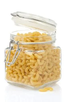Raw pasta on white Stock Photos