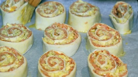 Raw pastry prepared in action Video stock 51224024