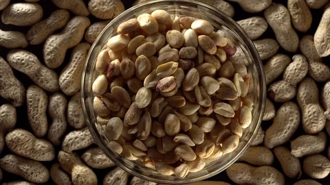 Raw Peanuts in a Bowl. Stock Footage 70224563