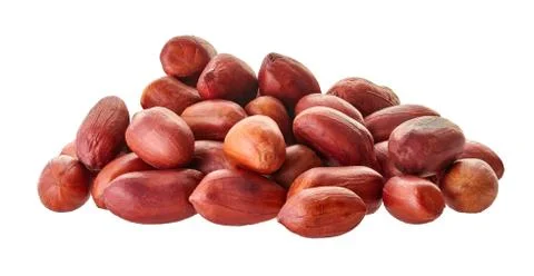 Raw peanuts close-up with clipping path Stock Photos