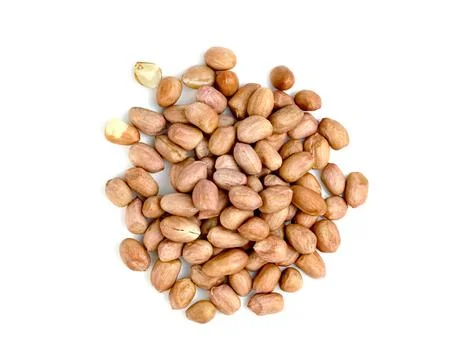 Raw peanuts isolated on white background Stock Photos