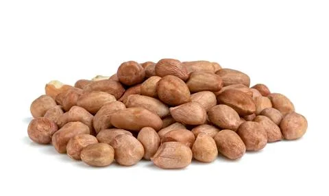 Raw peanuts isolated on white background Stock Photos