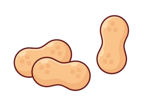 Raw peanuts in shells cartoon drawing 스톡 일러스트