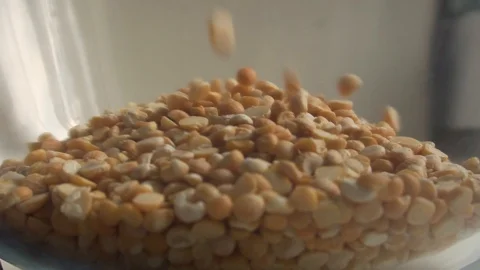 Raw peas close up in slow motion Stock Footage 126836136