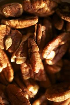 Raw pecans closeup Stock Photos