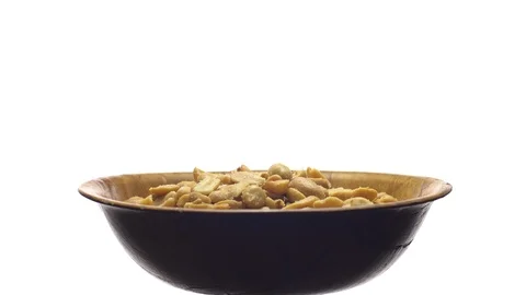 Raw peeled peanuts fried with salt. Rotation. Snack closeup. Stock Footage 102208227