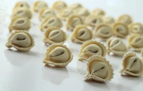 Raw pelmeni Stock Photos