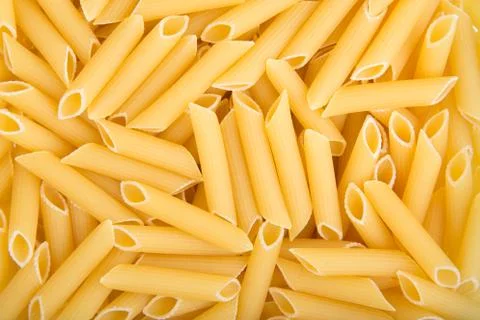 Raw Penne Pasta Foto stock