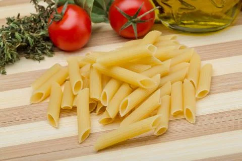 Raw penne Stock Photos