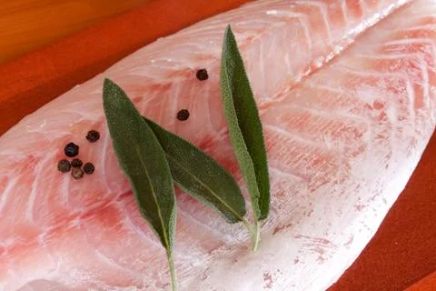 Raw perch fillet Фото