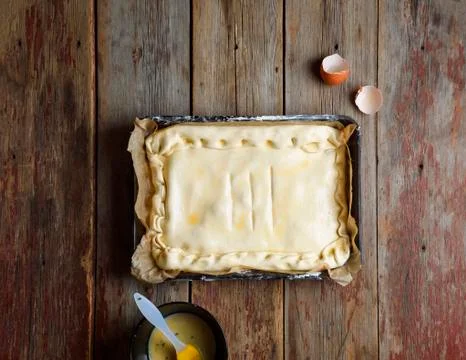 Raw pie, Raw bread, baking, in the oven, flour, pastry, Фото