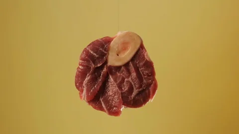 Raw piece of meat Stock Footage 105186062