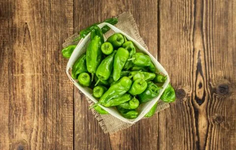 Raw Pimientos, selective focus Stock Photos
