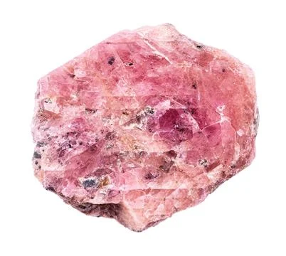 Raw pink ruby mineral isolated on white 写真素材