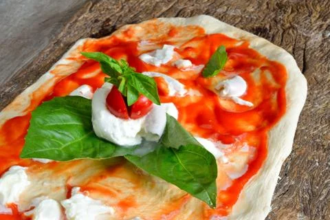 Raw pizzas Foto stock