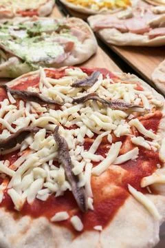 Raw pizzas Stock Photos