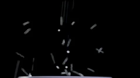 Raw plastic material white polymer granules closeup for moulding Stock Footage 135896782