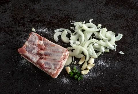 Raw pork brisket Stock Photos