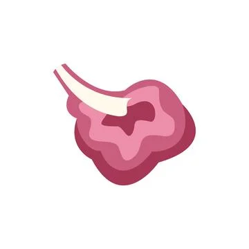 Raw pork chop flat style vector illustration Stock-Illustration