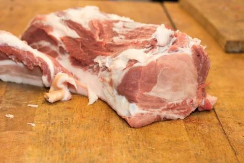 Raw pork chop on the table Stock Photos