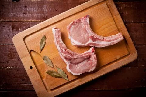 Raw Pork Chops Stock Photos