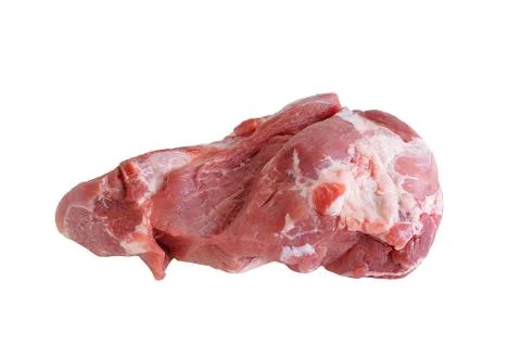 Raw pork ham. White isolate. Meat tenderloin Stock Photos
