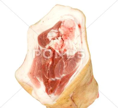 Raw pork (leg) isolated on white background Stock Photos
