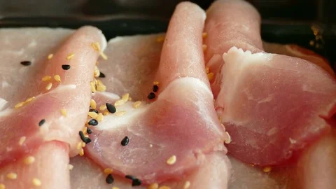 Raw pork meat Video stock 75732222