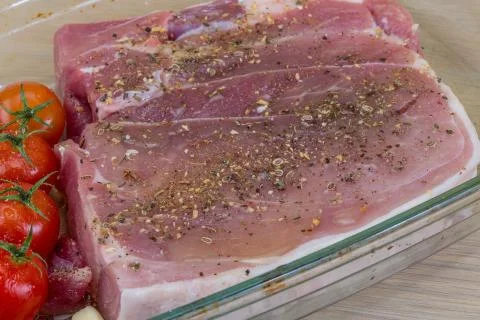 Raw pork meat Stock Photos