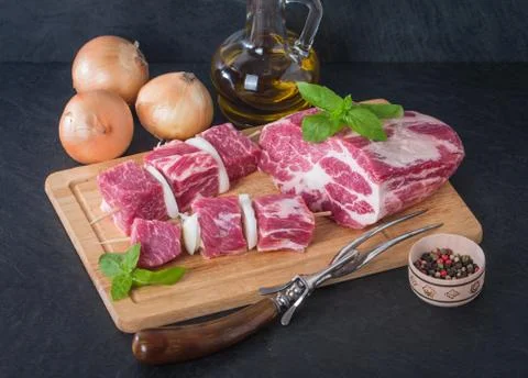 Raw pork meat Stock Photos