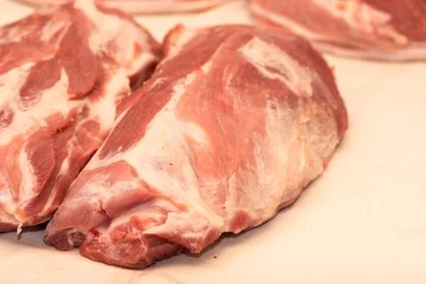 Raw pork meat on the table Stock Photos