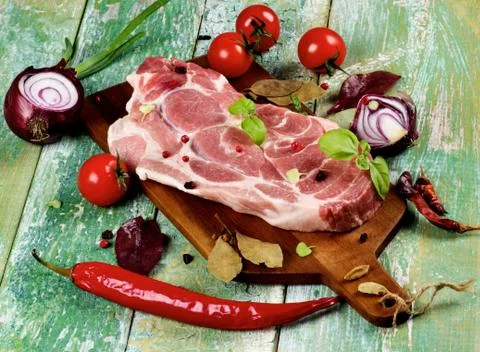 Raw Pork Neck Stock Photos