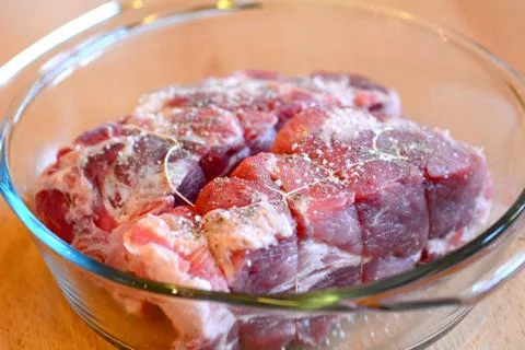 Raw pork neck 스톡 사진