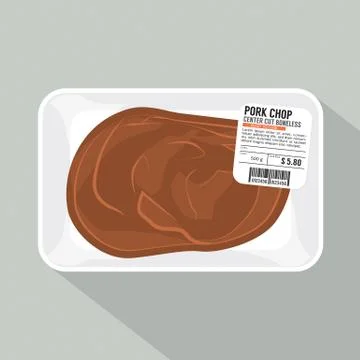 Raw Pork Pack Vector Illustration Stock Illustration