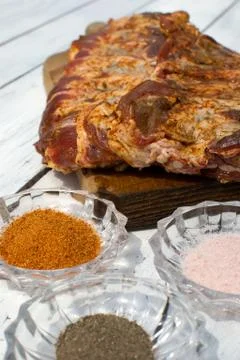 Raw pork ribs Stock Photos