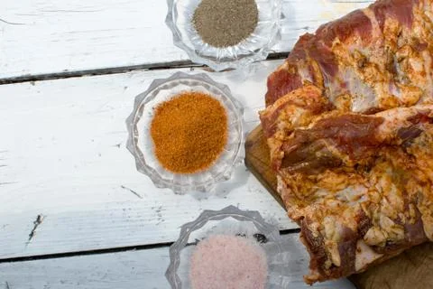Raw pork ribs Stock Photos