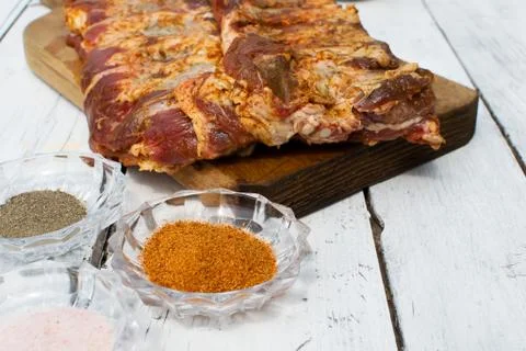 Raw pork ribs Stock Photos