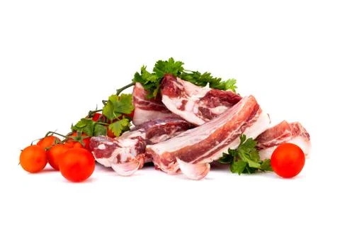 Raw pork ribs Stock Photos