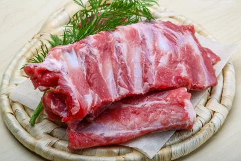 Raw pork ribs Stock Photos